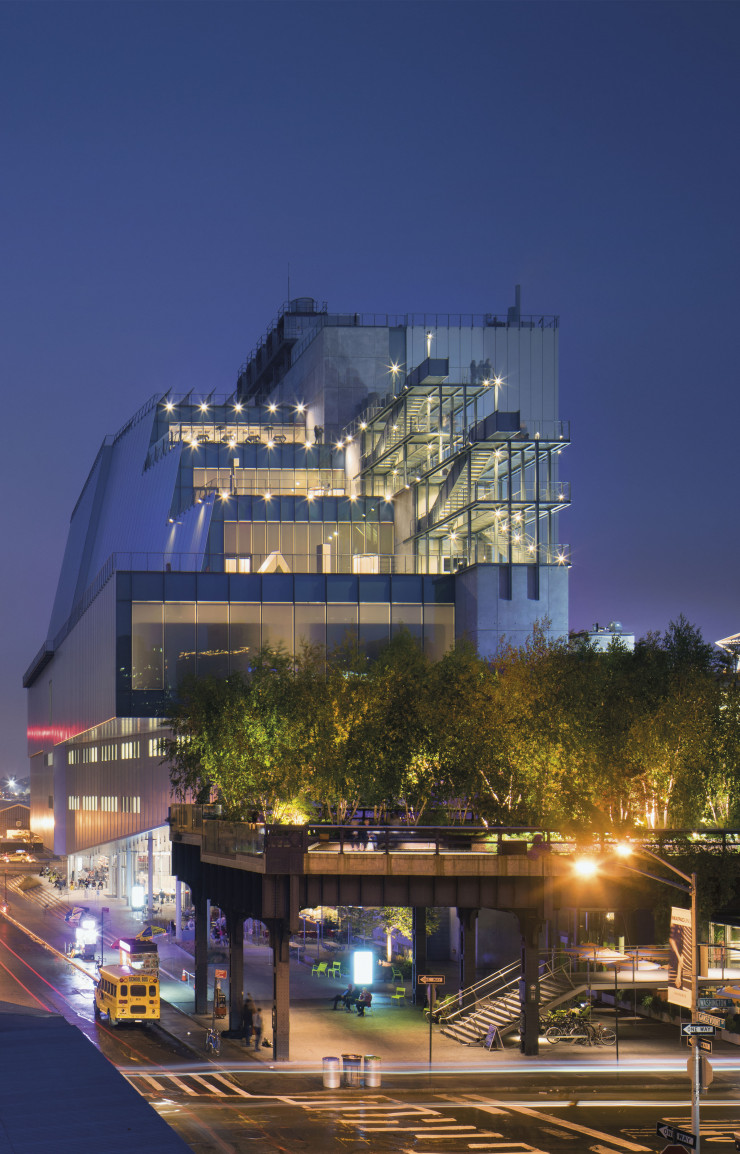L’enveloppe de métal et de verre du Whitney Museum s’intègre idéalement au quartier new-yorkais de Meatpacking.