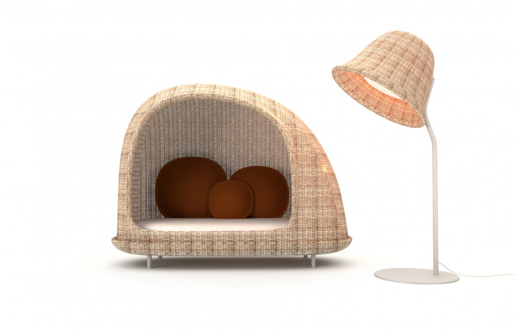 Plus qu’un simple canapé d’extérieur, « Louise » est conçue comme une micro-architecture.