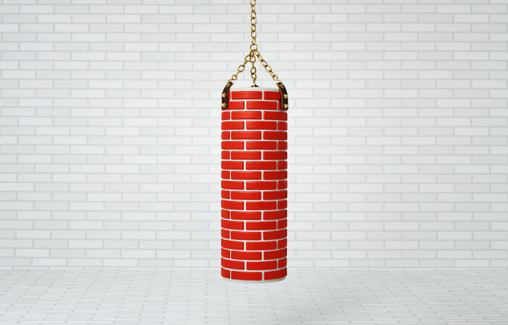 Punch My Wall, un punching-ball en fausses briques…
