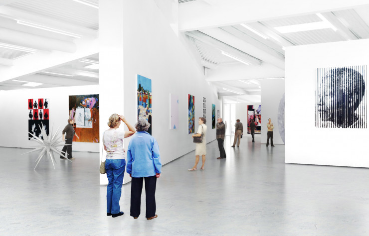 Des espaces d’exposition, temporaires et permanents, accueilleront les collections du Frac.