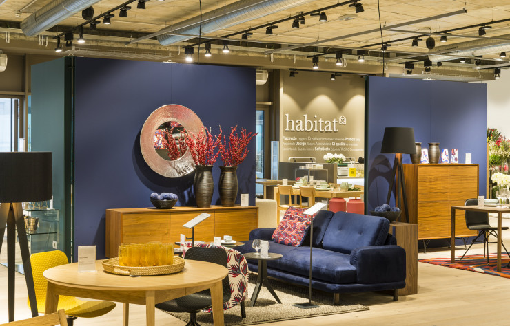 Le magasin Habitat Milan s’étend sur 1 500 m2, à proximité du centre-ville.