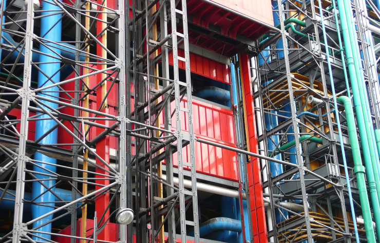 La façade du Centre Pompidou, inauguré en 1977.