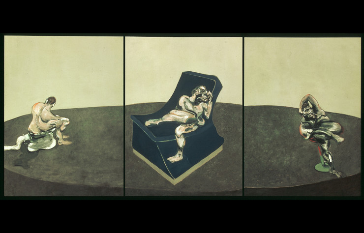 « Three Figures in a Room (Trois personnages dans une pièce) » de Francis Bacon (1964).