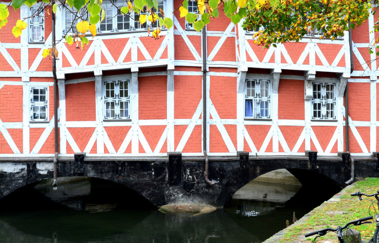 A Wismar, même les maisons à colombages sont en briques.