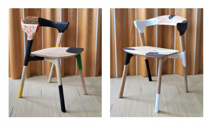 Les deux chaises Bok customisées pour IDEAT