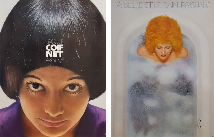 Affiches « Coifnet » et « La Belle et le Bain » du photographe Marcel Duffas.