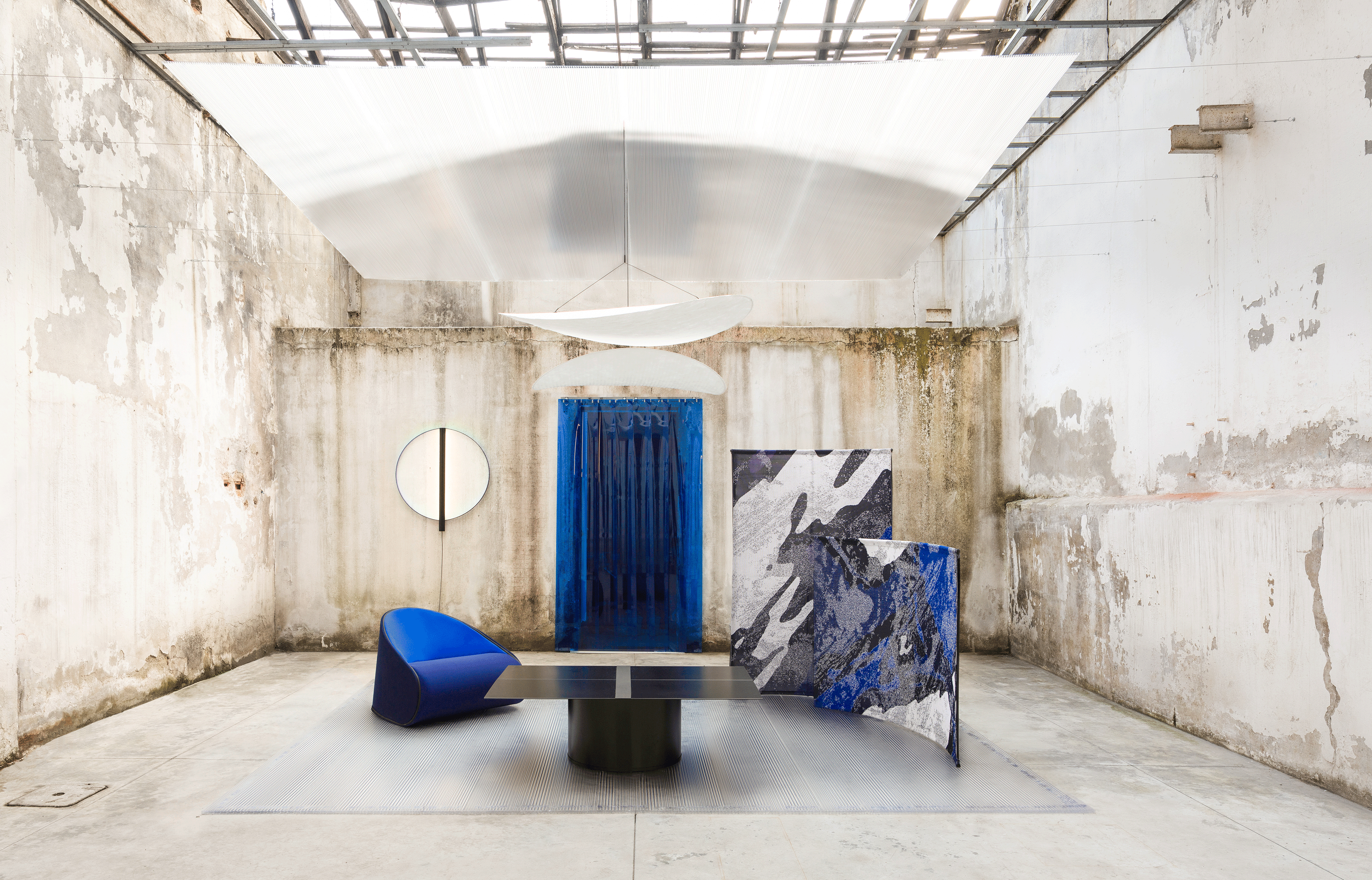 Durant la Design Week de Milan 2019, présentation de la collection « Tense » de Panter&Turron chez Alcova.