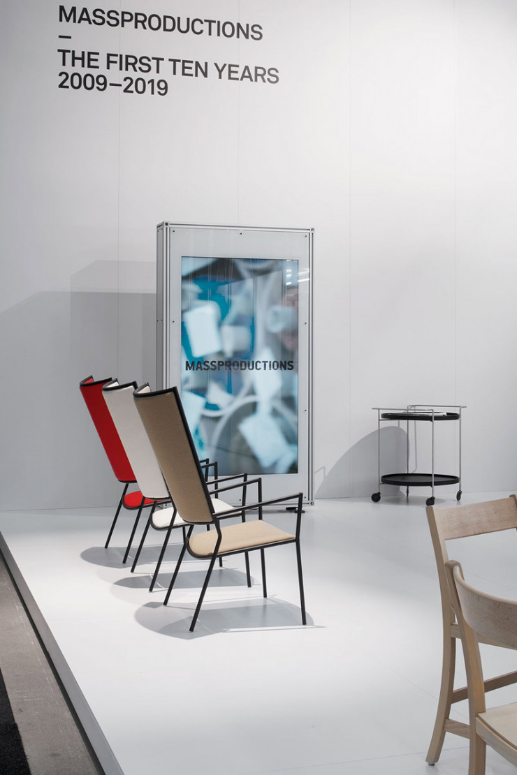Le stand du label lors de la Stockholm Furniture Fair, en février 2019 où le concepteur et éditeur suédois fêtait ses dix premières années de création.