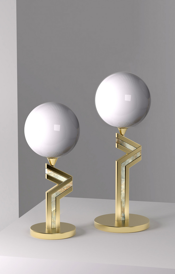 Deux versions de la lampe « Le reflet », encore à l’état de prototype.