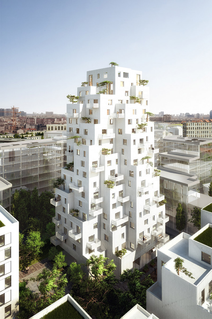 À Aubervilliers, Jean-Baptiste Pietri va construire Le Rocher, une opération mixte réunissant des logements collectifs, une résidence étudiante et une crèche dans un quartier en pleine mutation. Au cœur du projet, une tour de 15 étages à la volumétrie fragmentée.