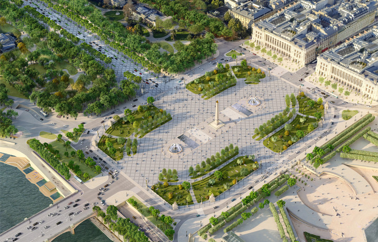 Présentés comme des « palimpsestes des douves du XIXe siècle », de nouveaux jardins pourraient tisser une continuité végétale entre la place de la Concorde et le Jardin des Tuileries.