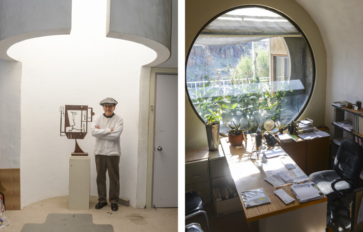 Tomiaki Tamura, archiviste en chef, dispose quant à lui d’un appartement-bureau agrémenté d’un puits de lumière qui met en valeur une superbe sculpture de Michael McCleve, artiste amérindien d’origine Creek et Cherokee.