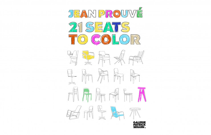 Le coloriage, un moyen pour les enfants de mémoriser les formes des chaises et fauteuils de Jean Prouvé.
