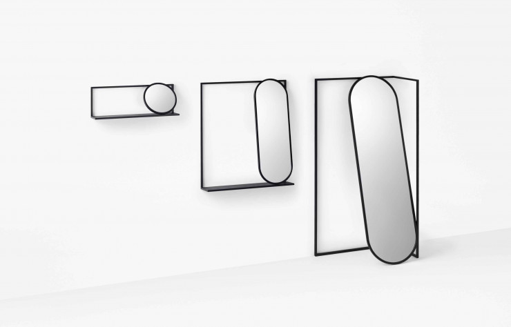 Les trois versions du miroir Frame (2020, Stellar Works).