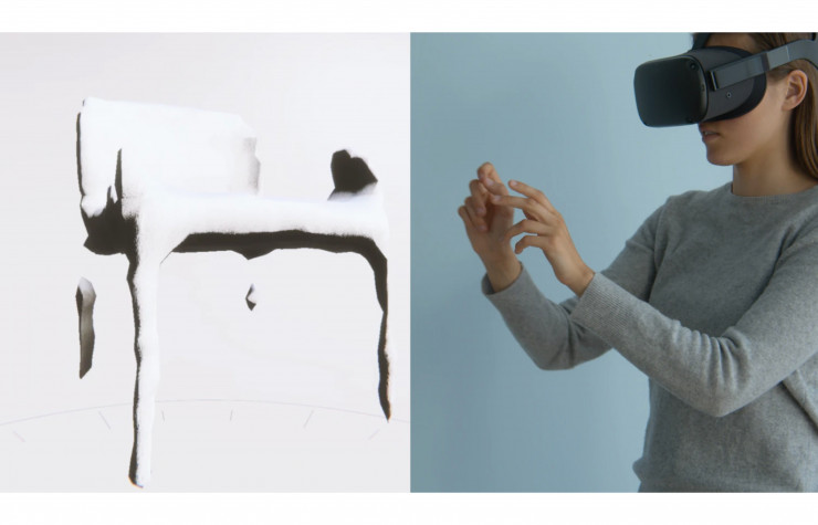 Techno Carpenter utilise la réalité virtuelle pour donner vie à des chaises que l’on modèle avec les doigts.