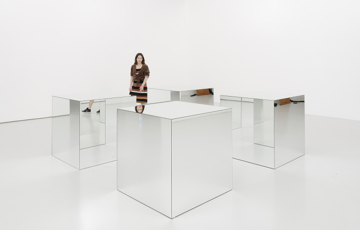 Robert Morris, Untitled (Mirrored Cubes), 1965/1971, miroir et bois.
