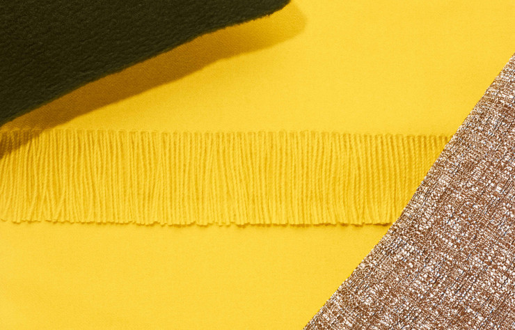 Coussins recouverts de tissus extraits de la collection 2020 de Raf Simons pour Kvadrat.