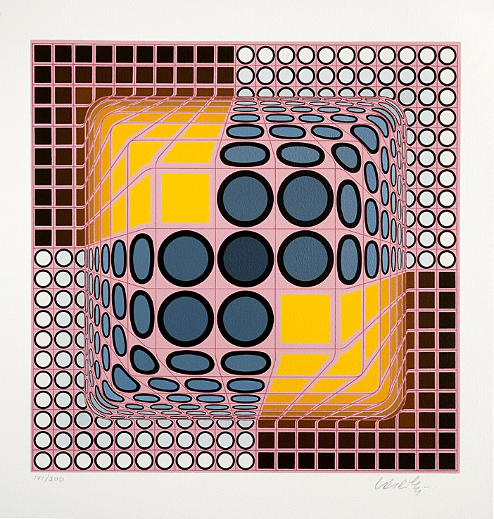 Victor Vasarely, Pink composition, 1980, disponible sur Artsper.