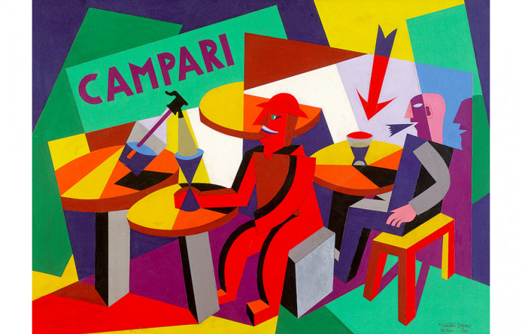 Affiche de l’artiste futuriste Fortunato Dempero pour Campari (1926).
