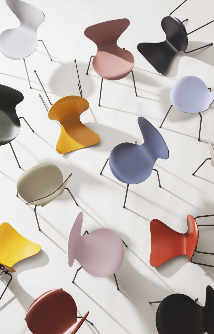 Les chaises de la « Serie 7 » (1955), d’Arne Jacobsen (Fritz Hansen) font figure de modèle durable parce qu’intemporel.