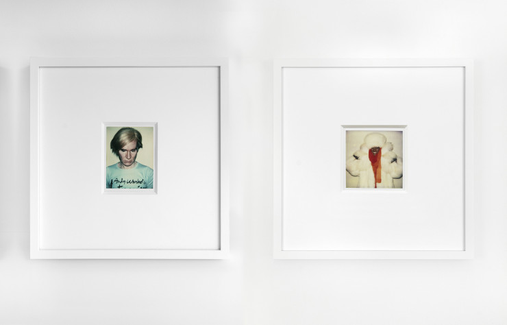 A gauche : Self-portrait (circa 1977), Polaroid (10,7 x 8,5 cm). A droite : Grace Jones (1984), Polaroid (10,7 x 8,5 cm).© 2020 The Andy Warhol Foundation for the Visual Arts, Inc. / Licensed by Artists Rights Society (ARS), New York. Photo courtesy of Jack Shainman Gallery and Hedges Projects