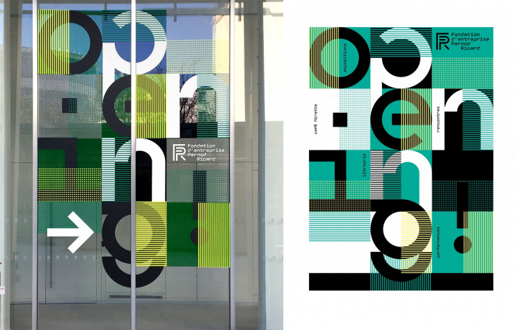 Les as de la typographie du studio Des Signes ont créé toute l’identité visuelle de la Fondation Pernod Ricard, à travers des jeux graphiques très architecturés.
