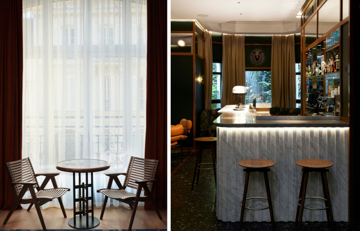 Pour l’hôtel Le Ballu, à Paris (IXe), l’intervention sur l’architecture intérieure a été poussée jusqu’à la conception d’une large partie du mobilier.