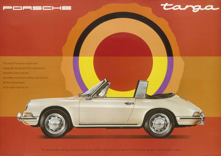 Publicité pour la Porsche 911 Targa, icône de l’Allemagne de l’Ouest (1967).