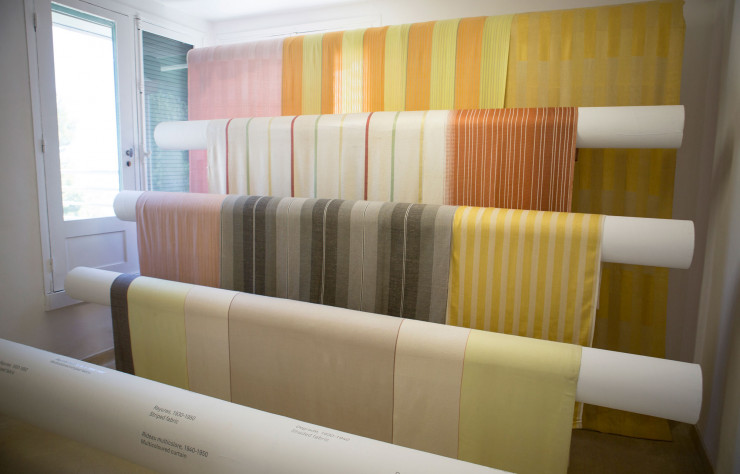 Hélène Henry's fabrics are on display at the Villa throughout the summer.