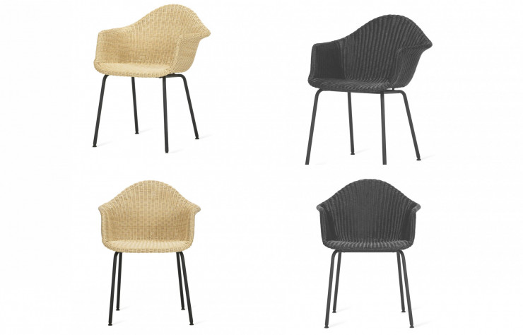 La chaise Edgard combine un tissage délicat et acier élégant pour un mélange contemporain de matériaux. Couleurs disponibles: Black, Mocca et Old lace.