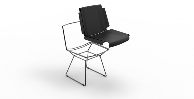 Chez MDF Italia, la chaise Neil, en cuir, toute de simplicité et de légèreté.