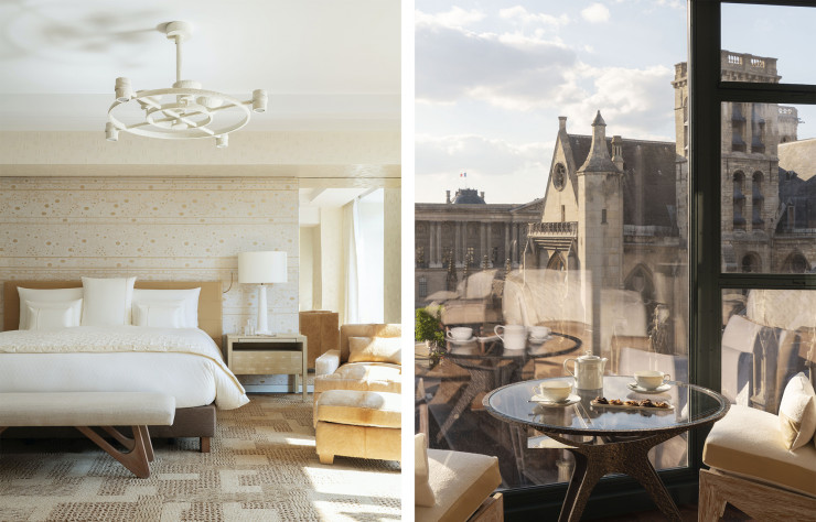 Les chambres du Cheval Blanc Paris font la part belle à l’extérieur.