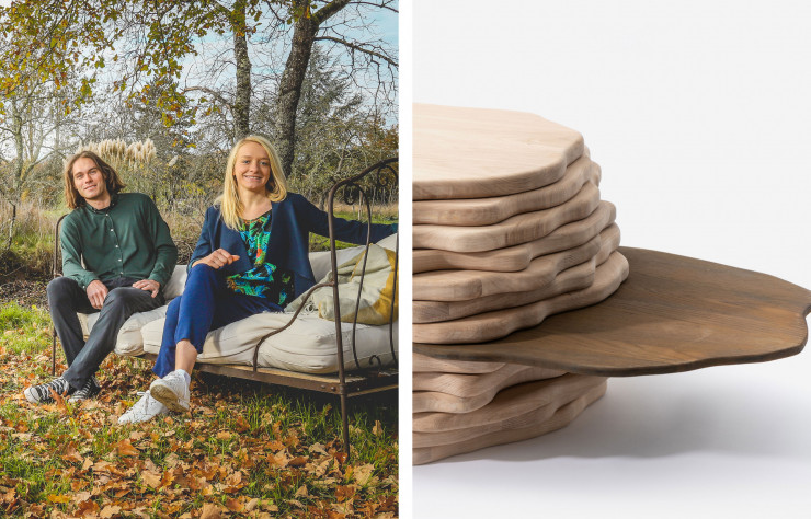 Le duo de designers-ébénistes Solum Lignum s’est installé au coeur de la Sologne pour fabriquer du mobilier en chêne massif local. Ici, la table basse 86.