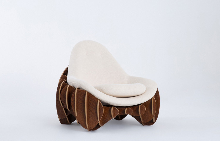 Le fauteuil a été conçu à l’aide d’une technique d’impression 3D appelé gaufrage.