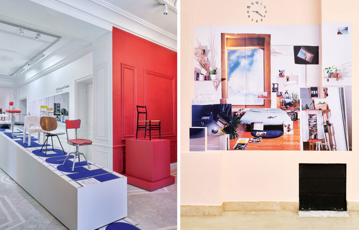 L’exposition « Futurissimo, l’utopie du design italien » a investi l’Hôtel des Arts de Toulon en 2021 (à gauche) / Dans le salon rose de la Villa, exposition « Resident Aliens » du lauréat du grand prix du jury de la photographie 2020, le Chinois Guanyu Xu (à droite).