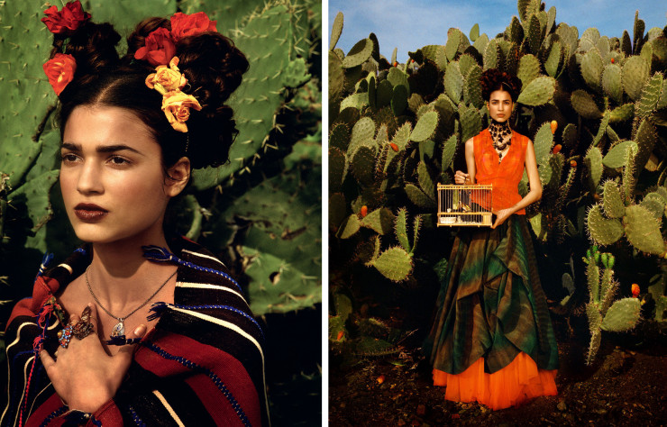 Frida Kahlo Story réalisée à Marrakech par Albert Watson pour le magazine German Vogue (1998).