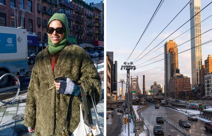 Isabelle, a handsome lawyer (left).  / The Queensboro Bridge (right).