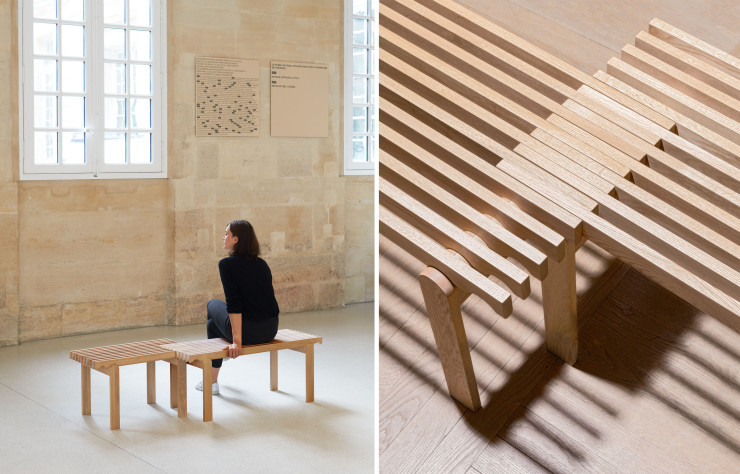 Muse, d’Isabelle Baudraz, équipera le musée Picasso-Paris. Ces bancs, qui s’emboîtent, permettent de créer des îlots d’assises de formes variées.