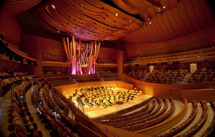 The interior of the Walt Disney Concert Hall.