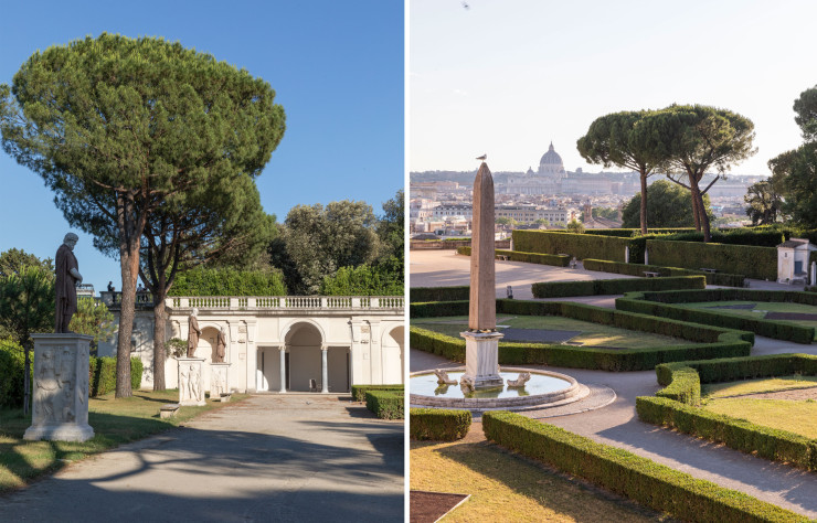 La Villa Médicis et ses jardins s’étendent sur 8 hectares au cœur de Rome, sur la colline du Pincio.