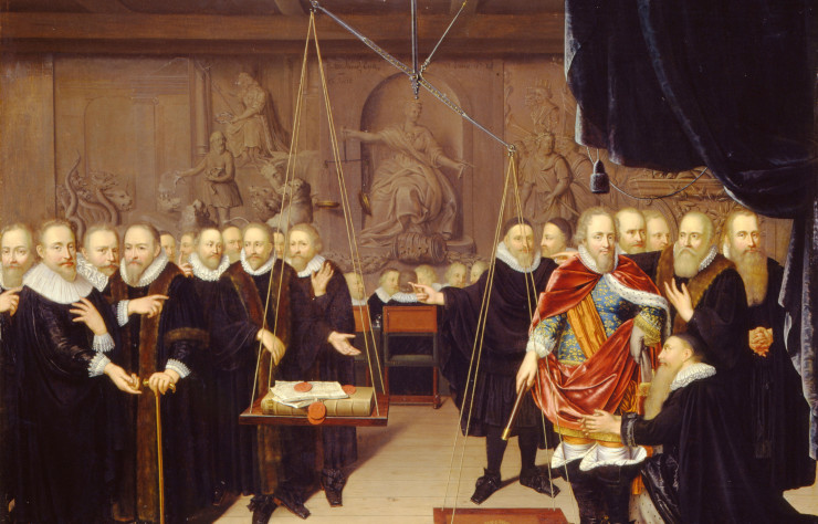 Allégorie sur les disputes entre remontrants et contre-remontrants en 1618 (1720), d’Abraham Van Der Eyk.