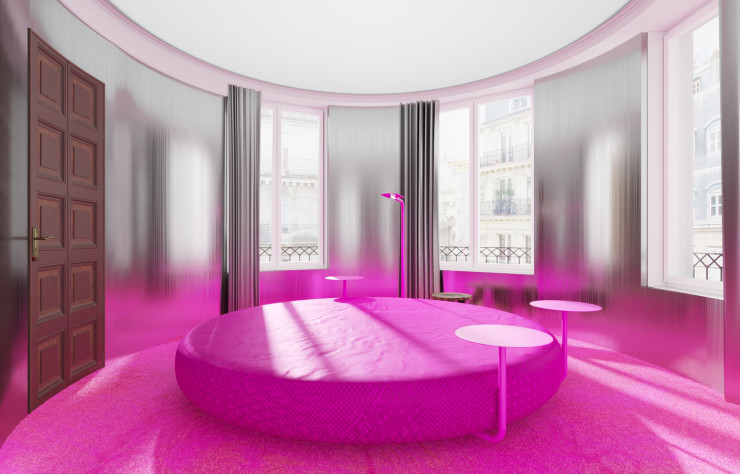 The “Chambre 36” project by designer Harry Nuriev takes up one of the rooms of the Louisiane hotel.