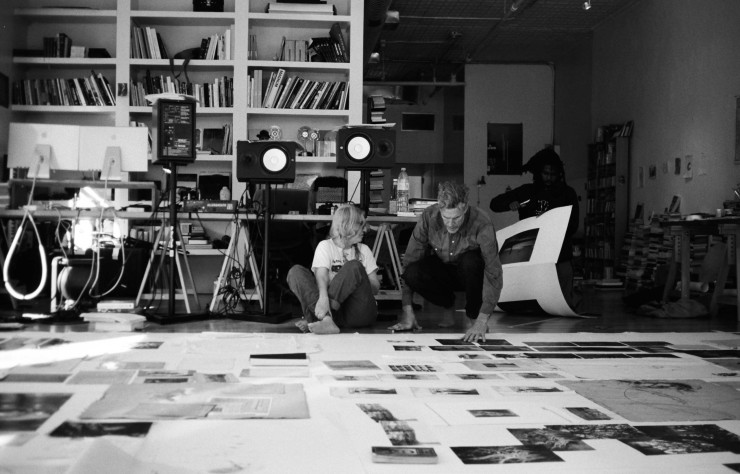 Patti Smith et Stephan Crasneanscki dans le studio du Soundwalk Collective à New-York